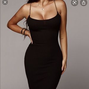Black midi chain strap JLUXLABEL dress